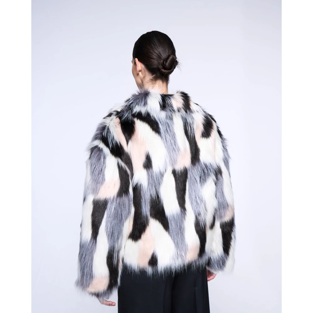 Silvian Heach Korte Faux Fur Multicolor Jas Multicolor Dames