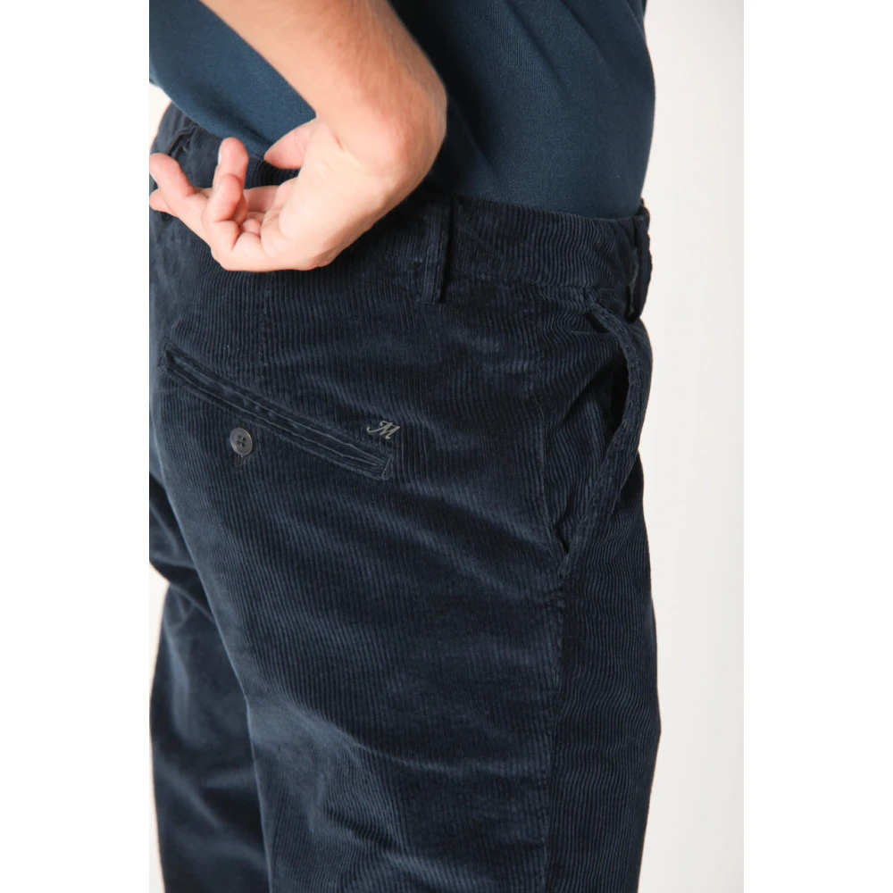 Mason's Navy Blue Carrot Fit Chinos Blue Heren