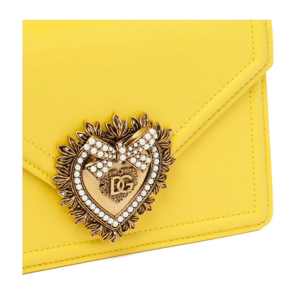 Dolce & Gabbana Kleine Devotion Gele Top Handvat Tas Yellow Dames