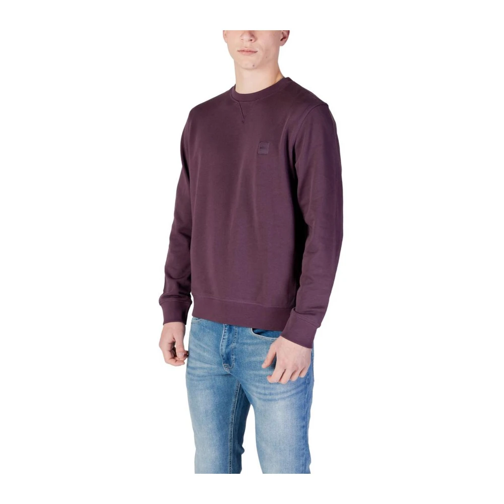 Hugo Boss Katoenen trui Purple Heren