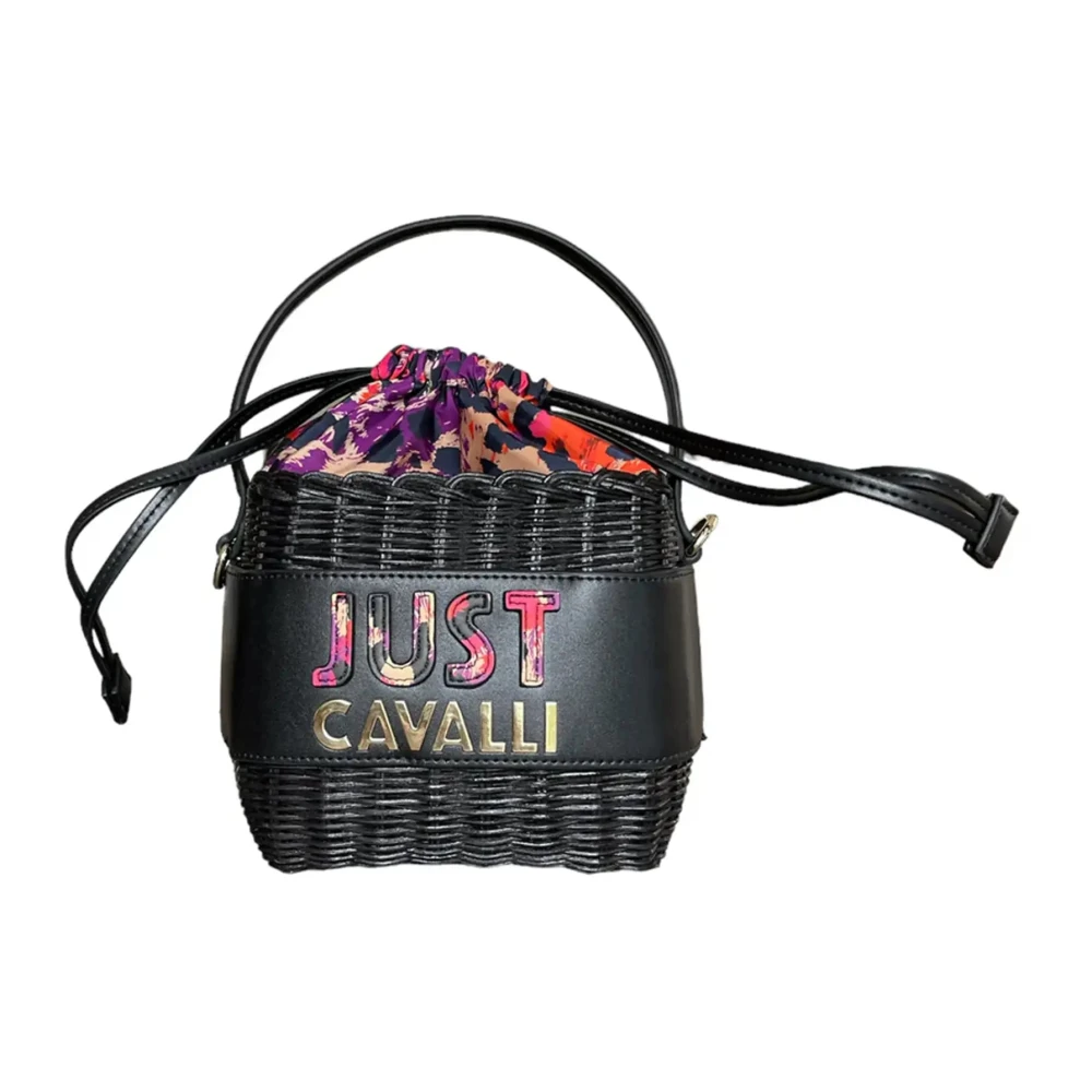 Just Cavalli Glamour Handtas met Contrastlogo Black Unisex