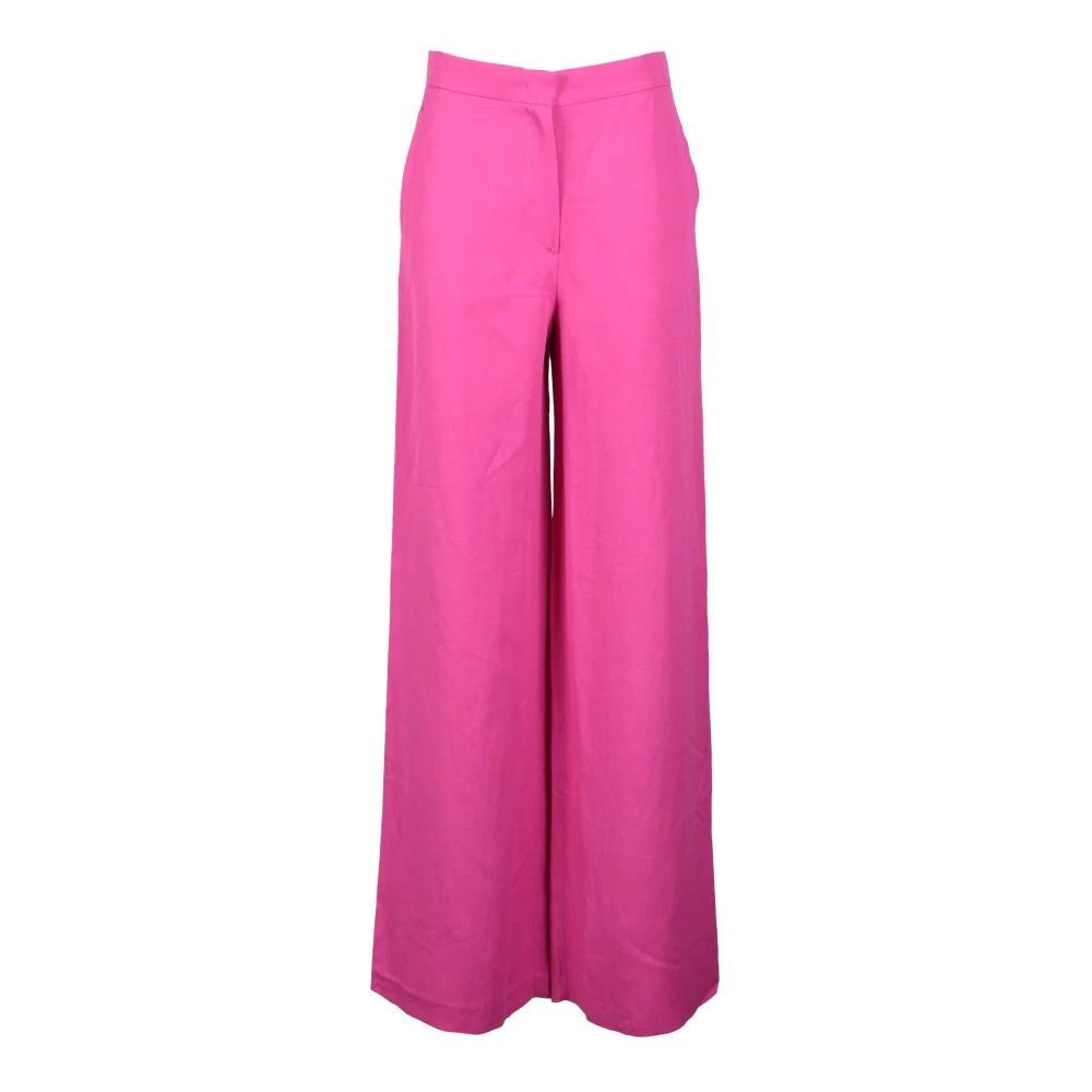 Max Mara Studio Linnen Blend Broek Pink Dames