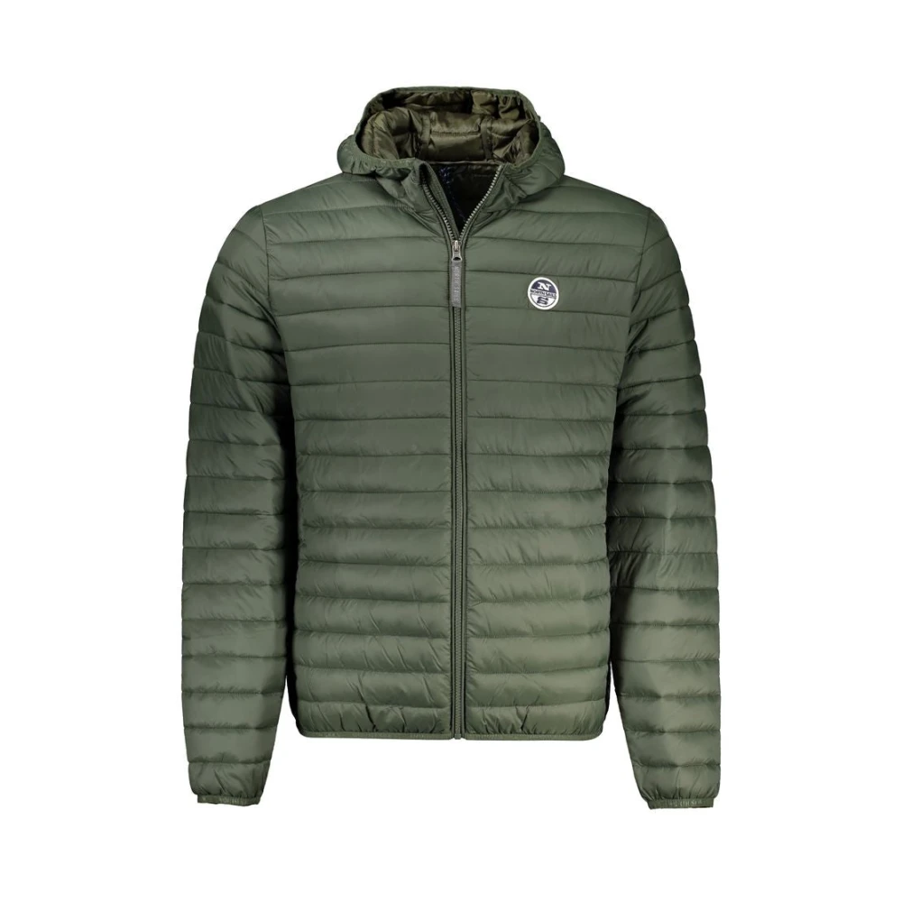 North Sails Men's Green Polyamide Hooded Jacket With Pockets