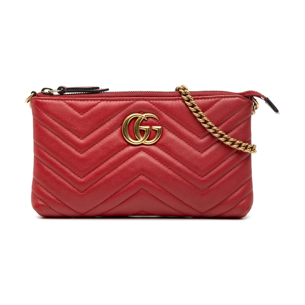 Gucci Vintage Women's Red Pre-Owned Chain Shoulder Bag