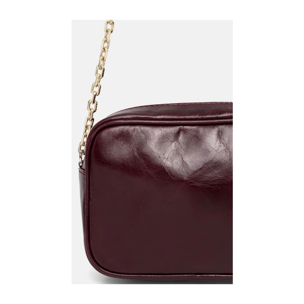 PATRIZIA PEPE Bordeaux Leren Schoudertas Red Dames