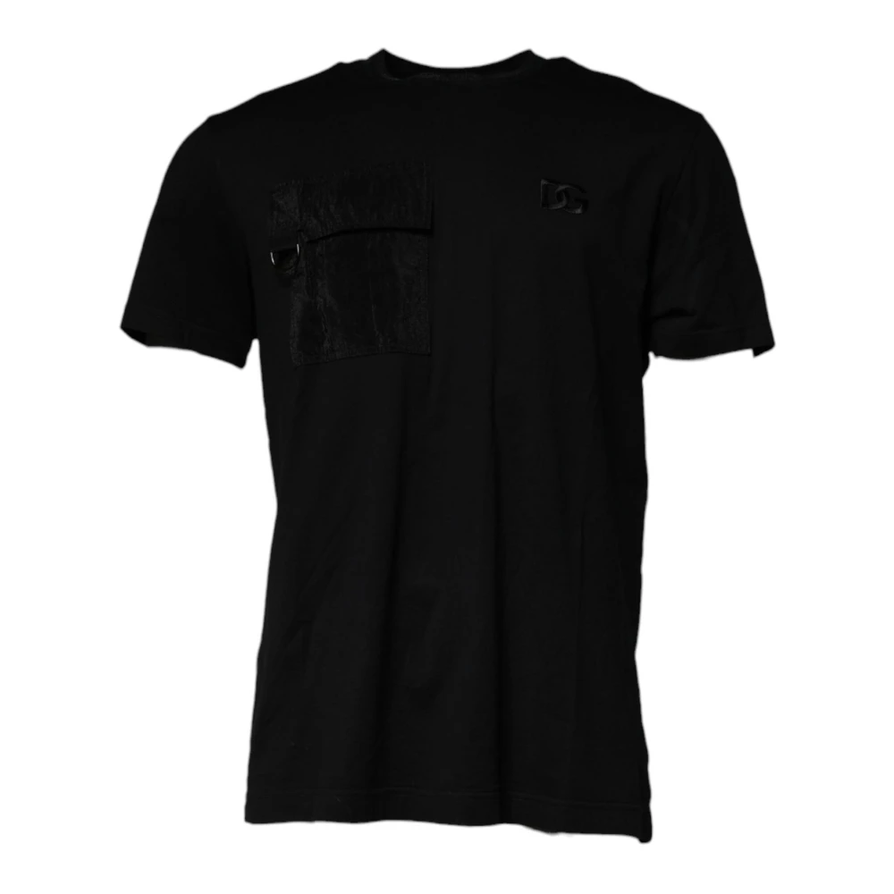 Dolce & Gabbana Men's Black T-Shirts, 3XL, Crew Neck Cotton T-Shirt