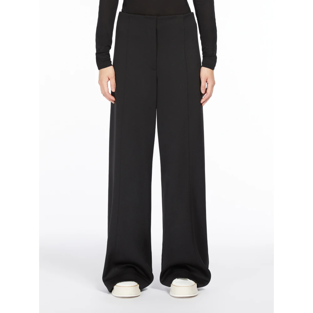 Max Mara Wijde zwarte broek Black Dames