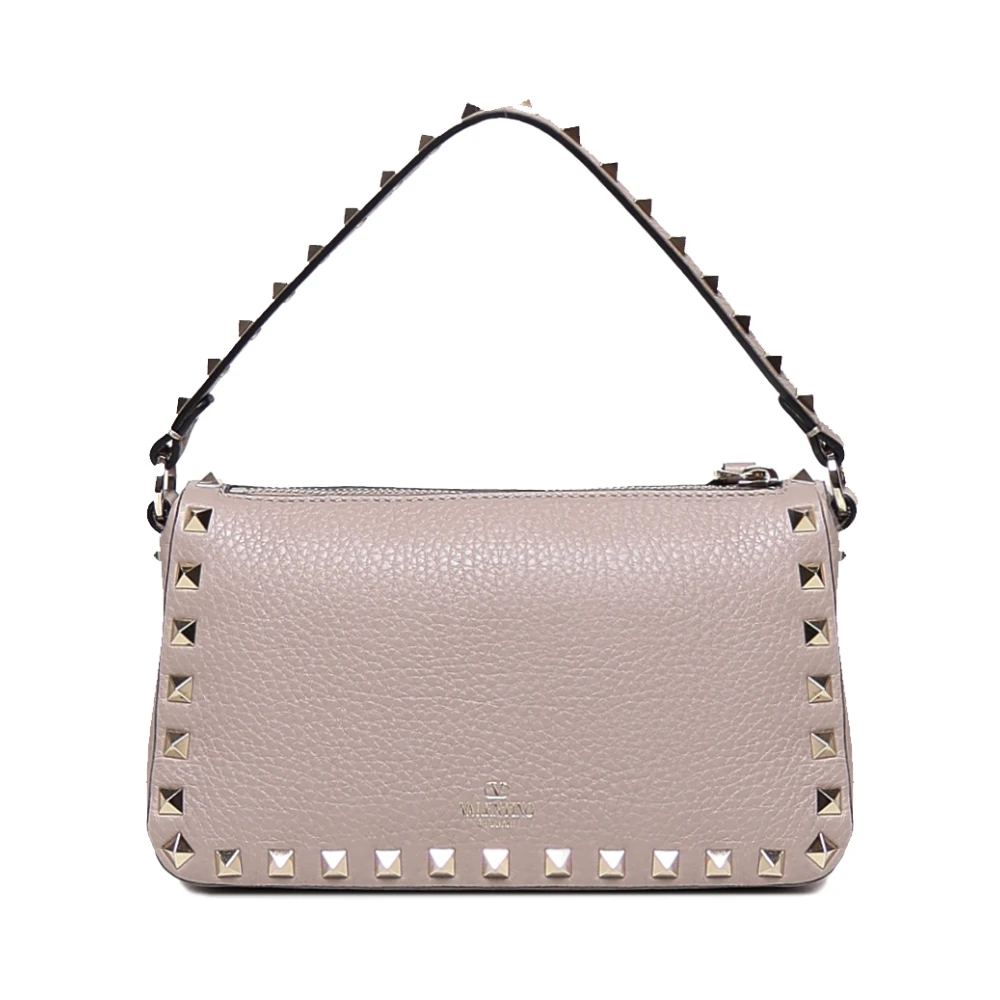 Valentino Garavani Rockstud Schoudertas in Taupe Beige Dames
