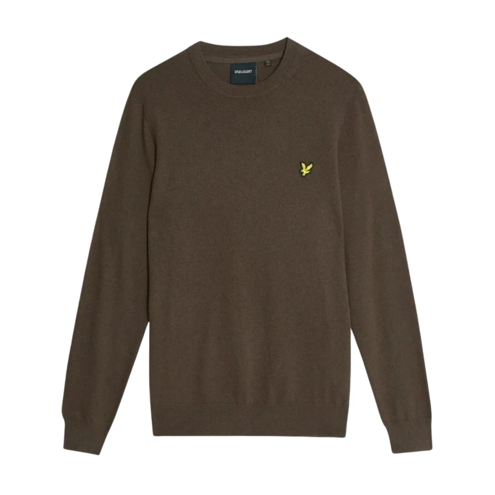 Lyle & Scott Men's Brown Round Neck Long Sleeve Knitwear