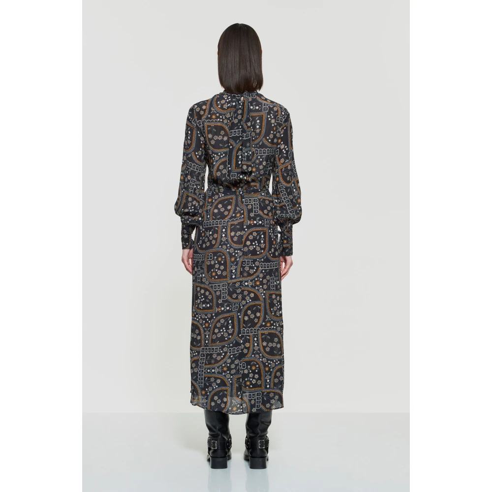Antik batik Elie print maxi jurk Black Dames