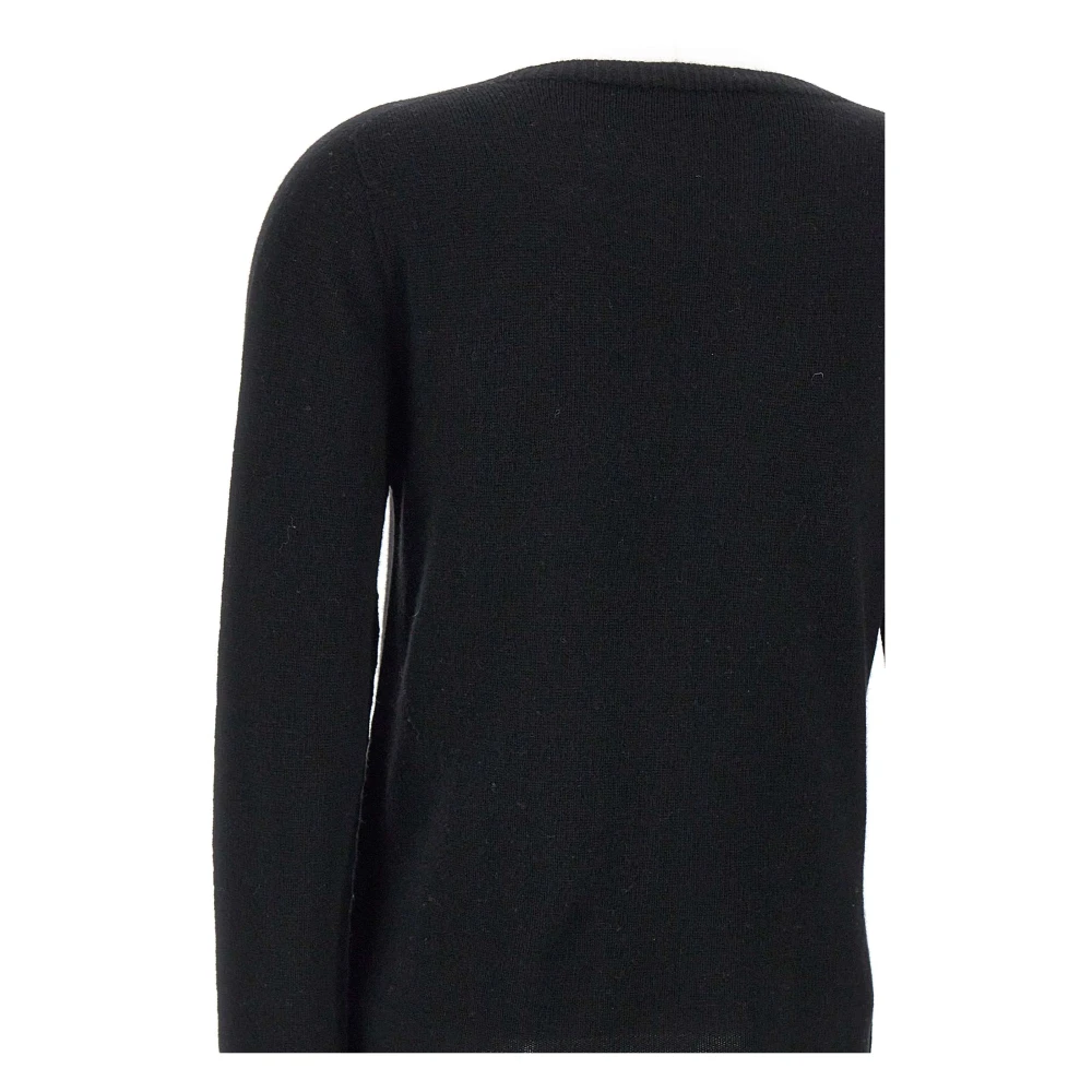Kaos Wol Boothals Trui Zwart Black Dames