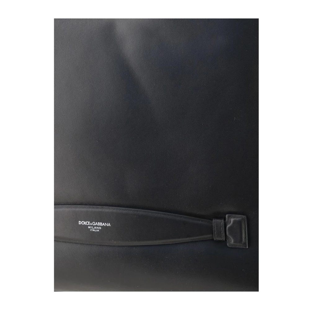 Dolce & Gabbana Monogram Leren Clutch met Rits Black Heren