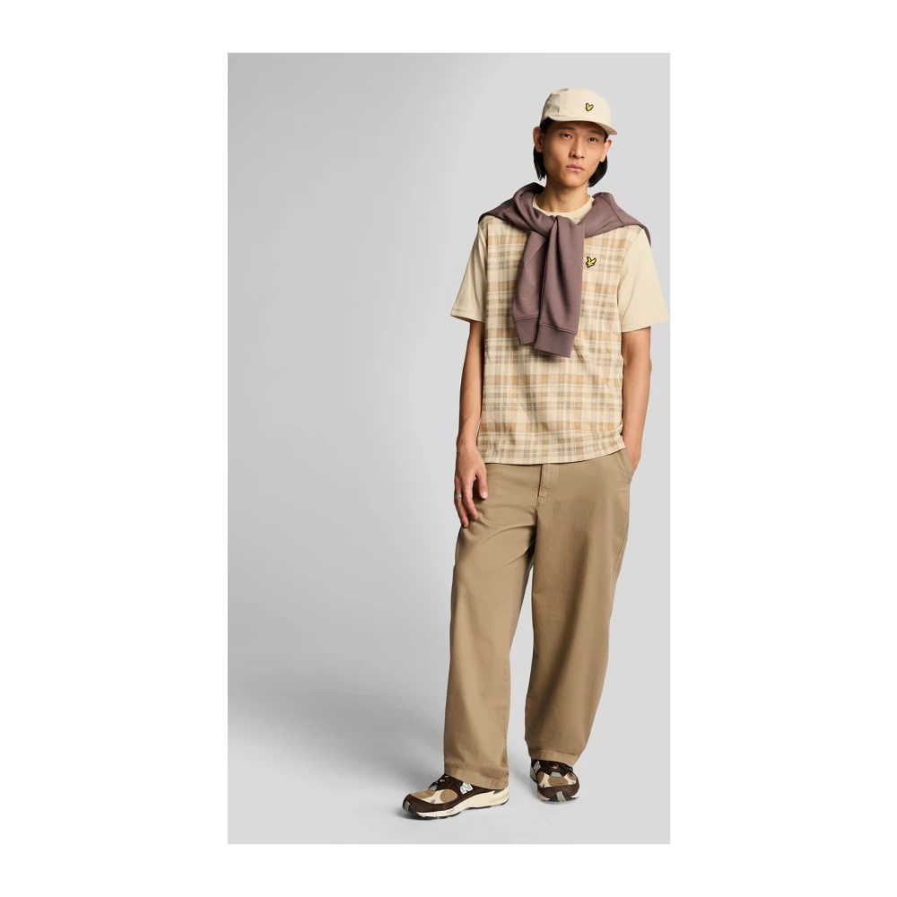 Lyle & Scott SS T-shirts Voorjaar Tartan T-shirt Beige Heren