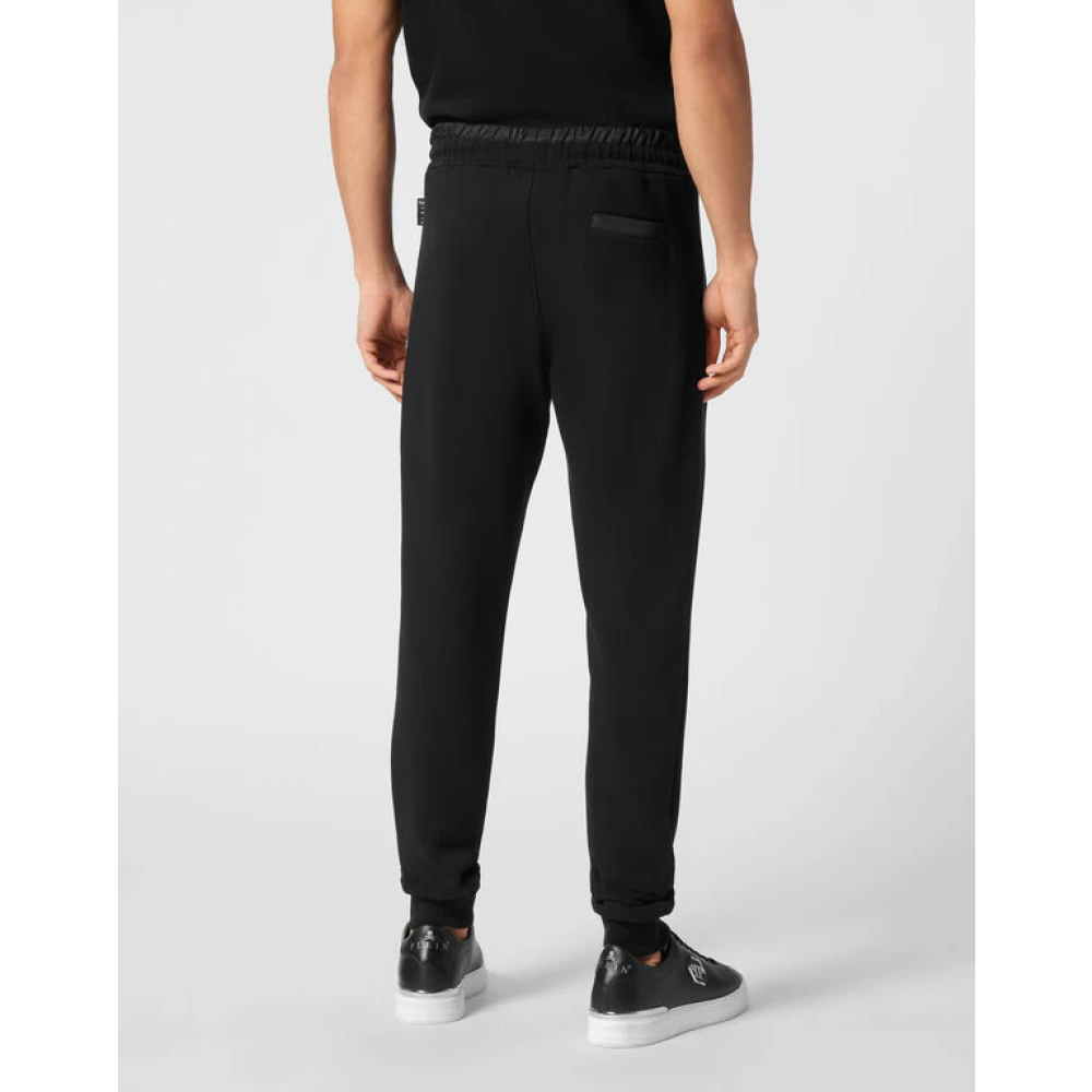 Philipp Plein Zwarte jogging fleece broek speciale stiksels Black Heren