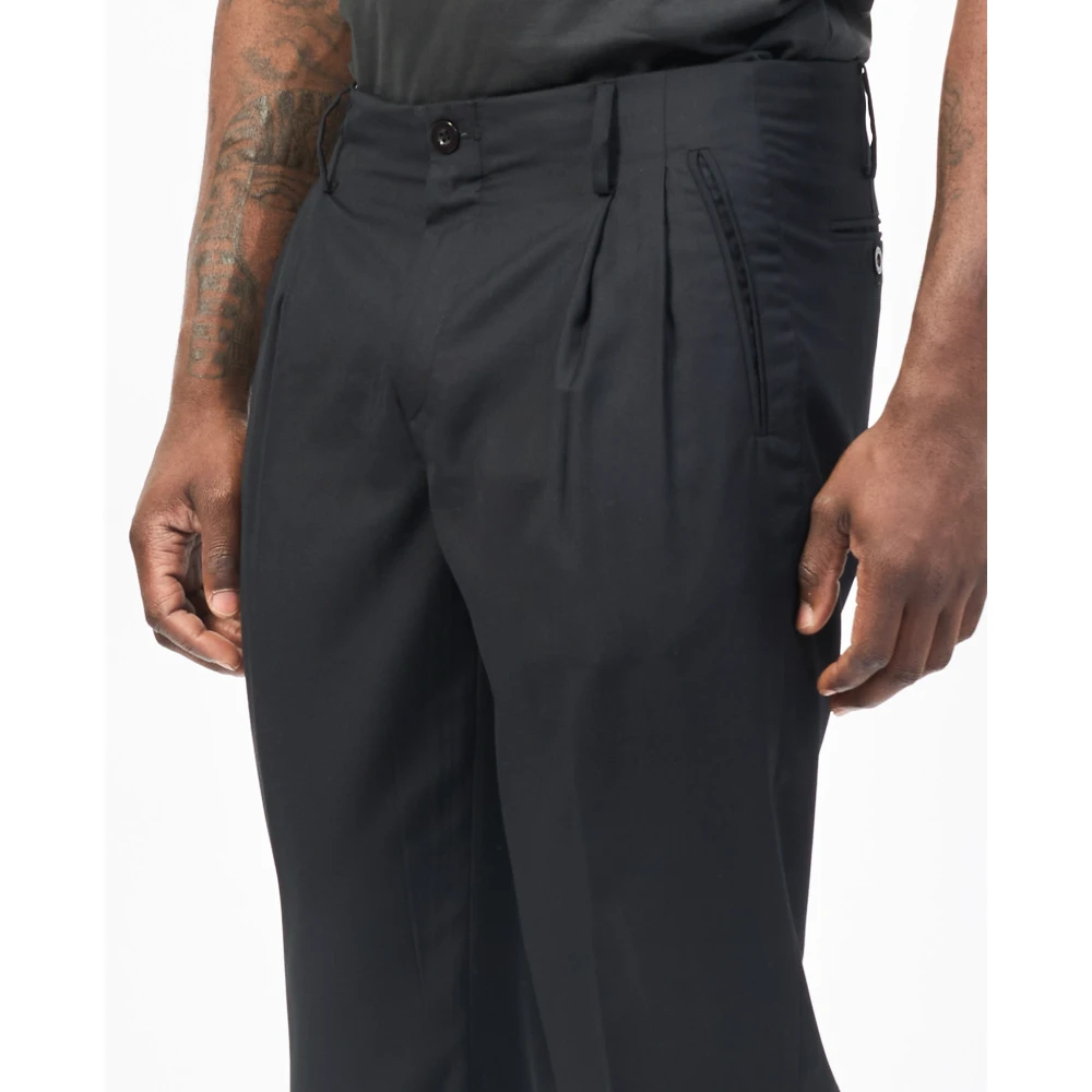 Richmond Zwarte broek met pences en zakken Black Heren