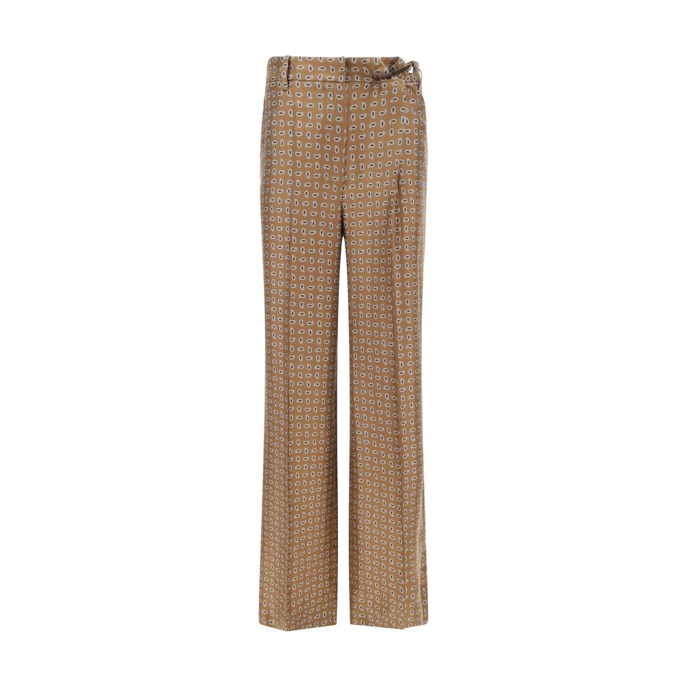 Prada Zijden broek met rits en zakken Brown Dames