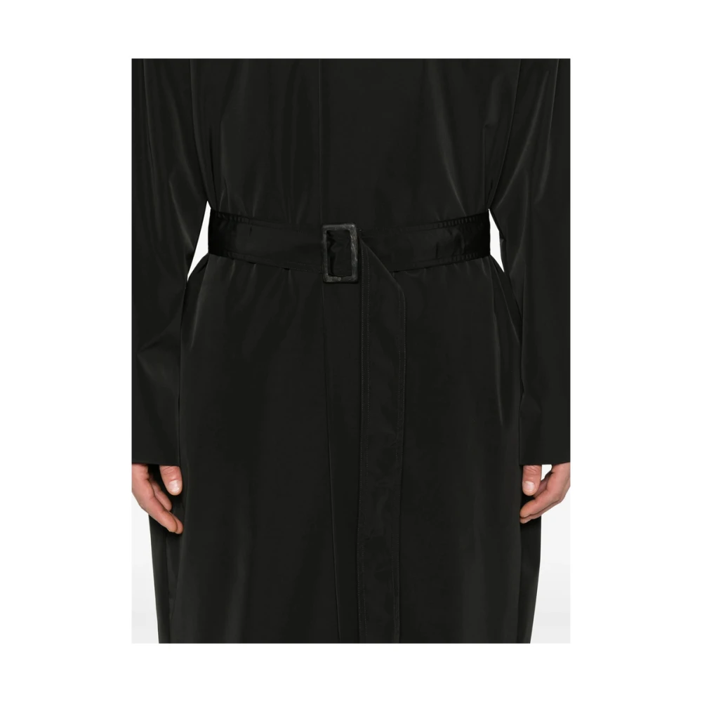 Rick Owens Zwarte Jas met Drukknopen Black Heren