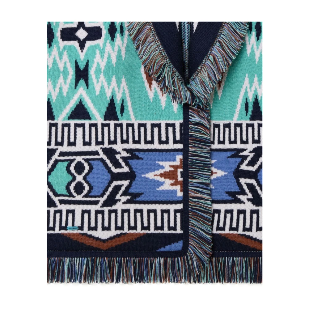 Alanui Geometric Roots Cardigan Blue Dames