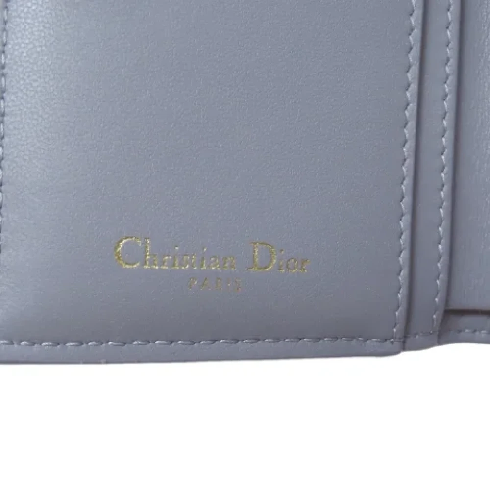 Dior Vintage Pre-owned Leather wallets Blue Dames