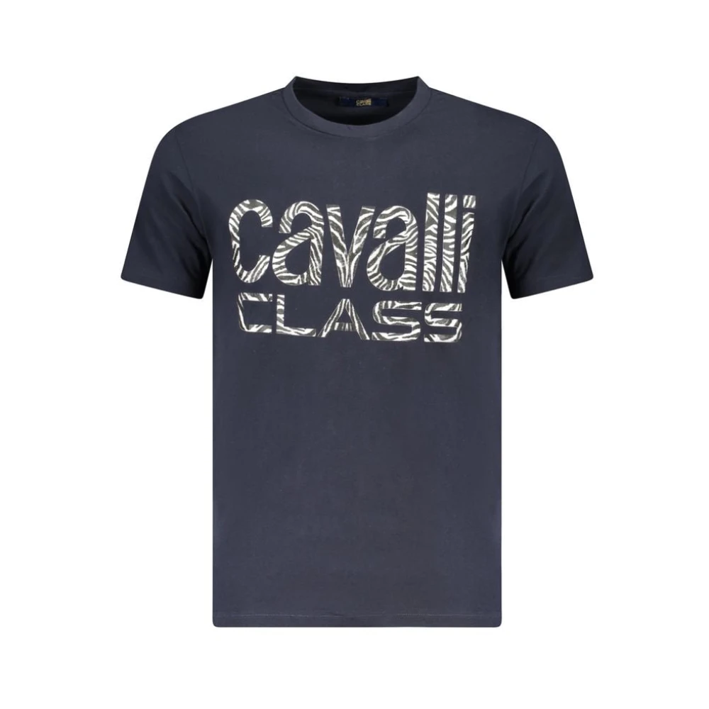 Cavalli Class Men's Navy Blue Bold Zebra Print Cotton T-Shirt - Black - Size L - Image 3