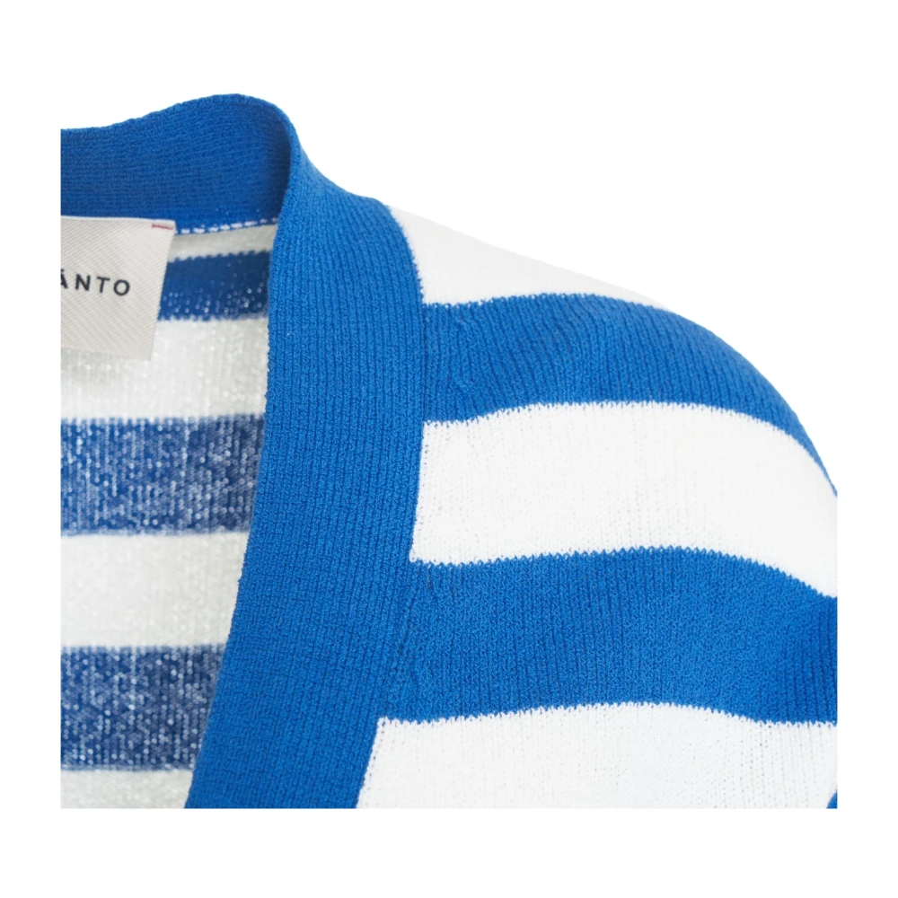 Amaránto Blauwe Gestreepte Vest Breigoed Multicolor Heren