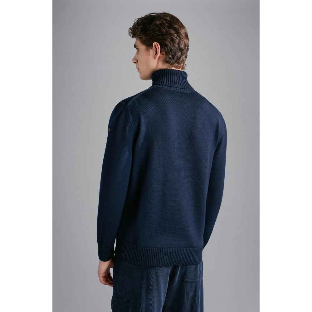 PAUL & SHARK Stijlvolle Roll Neck Sweater Blue Heren