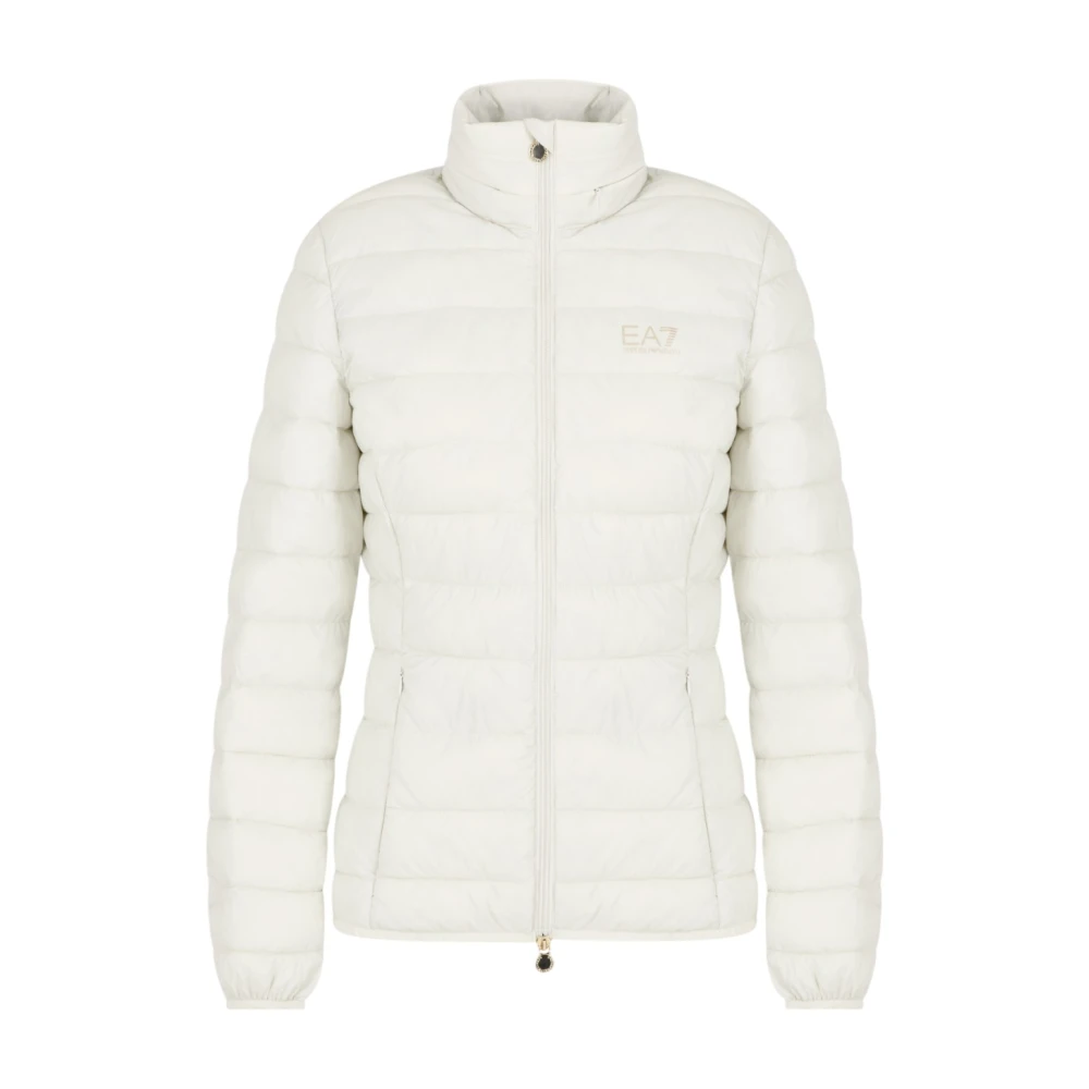 Emporio Armani Ea7 Vrouw Beige Lichtzilveren Puffer Jacket