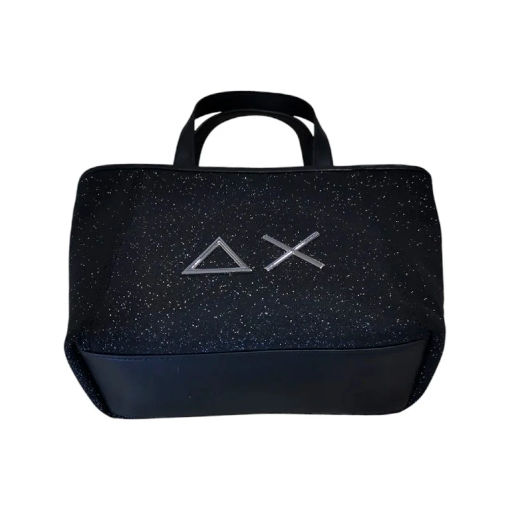 Sun68 Glitter Stof Glamour Tas Zwart Black Dames
