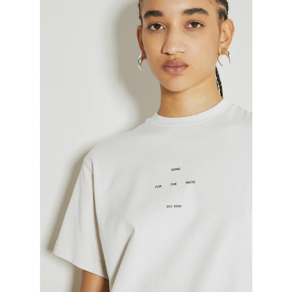 Song for the Mute Logo Print Katoenen T-Shirt White Dames