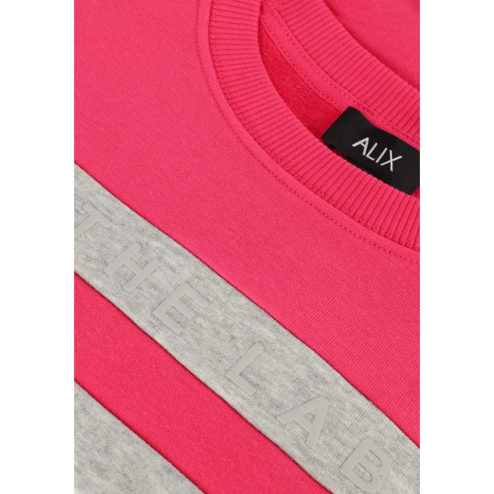 Alix The Label Geknoopte Cropped Sweater Pink Dames