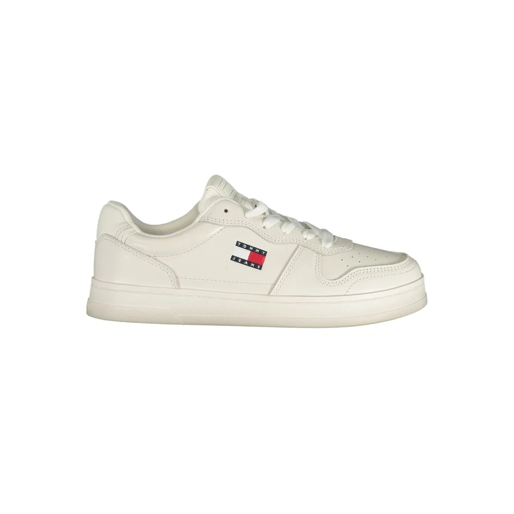 Tommy Hilfiger Women's White Sneakers, 4 Uk, Leather Sneaker