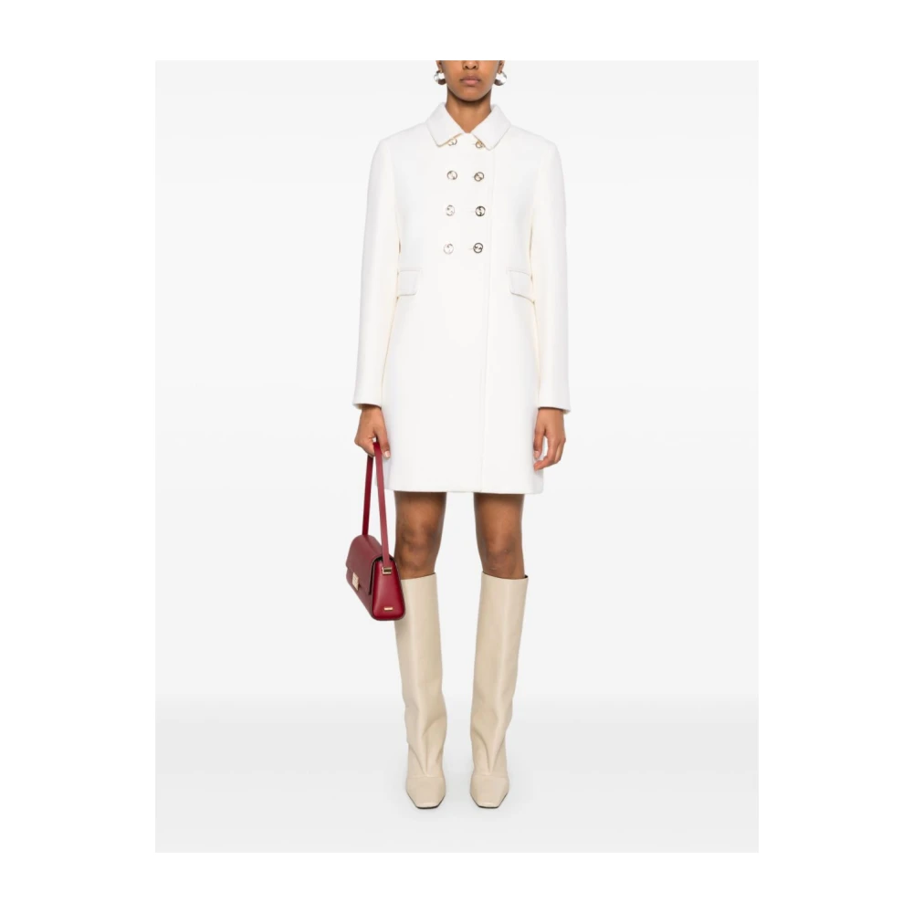 Gucci Witte Wol Double-Breasted Jas White Dames
