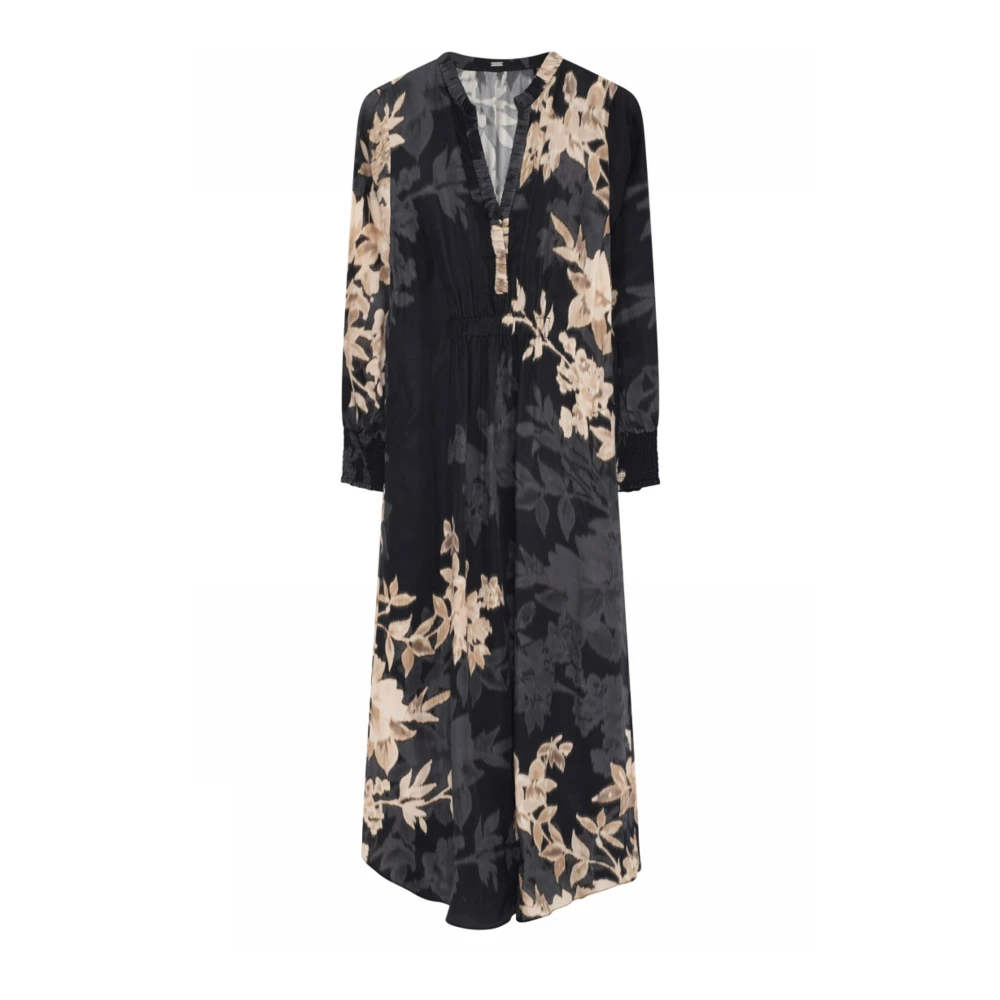 Gustav Lange Jurk met Smockdetails en Bloemenprint Multicolor Dames