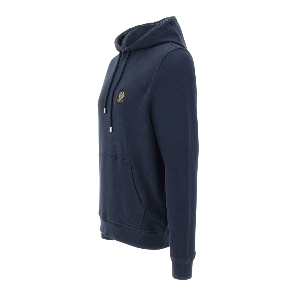 Belstaff Blauwe Katoenen Fleece Sweatshirt met Capuchon Blue Heren