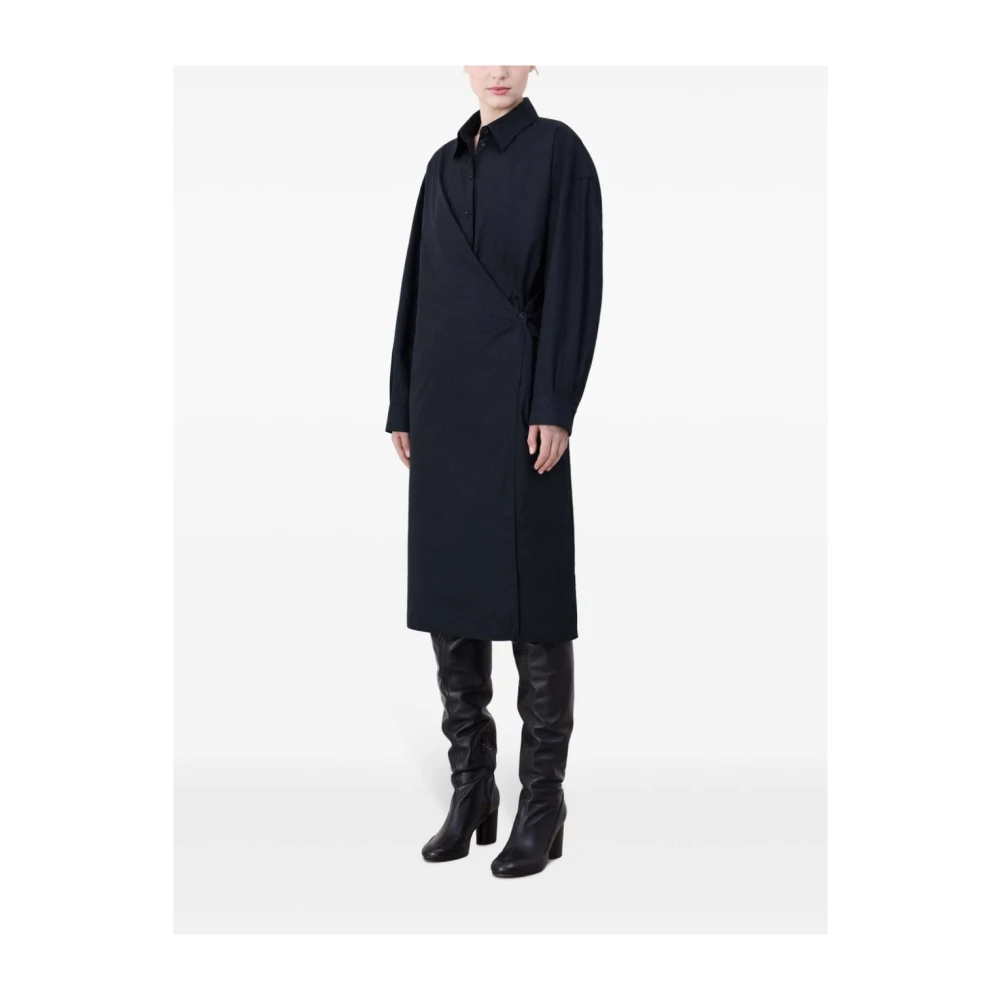 Lemaire Stijlvolle Twisted Collar Jurk Black Dames
