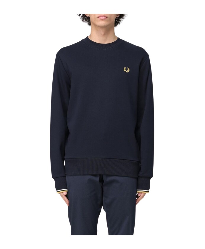 sweat-shirt-a-poignets-verts-fred-perry