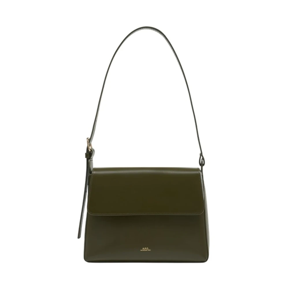 A.p.c. Kvinno Grön Väskor Dam, One Size, Bomull, Virginie Flap Axelremsväska