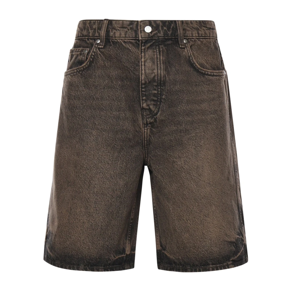 Represent Brown Denim Shorts, Male, W33, Denim Shorts