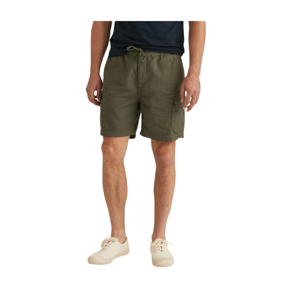 Cargo Linen Shorts Olive