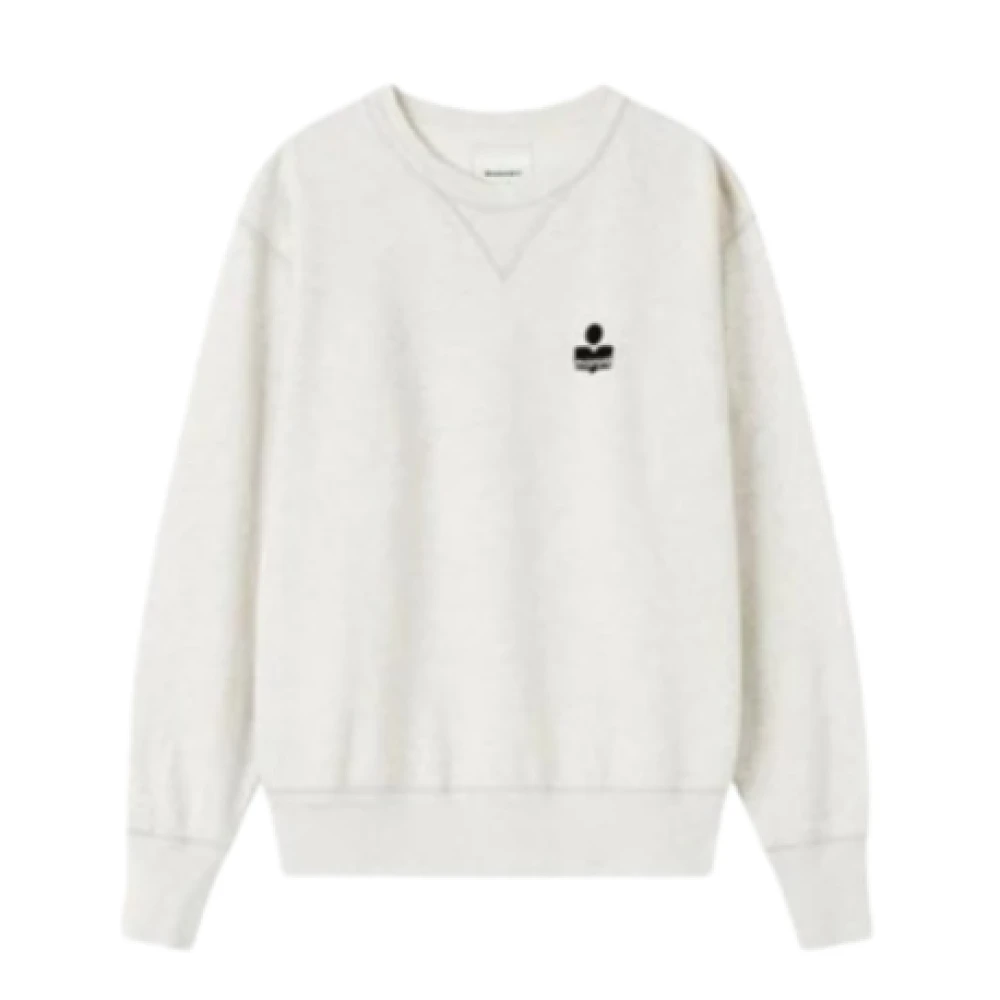 Isabel marant Lange mouwen katoenen sweatshirt logo Beige Heren