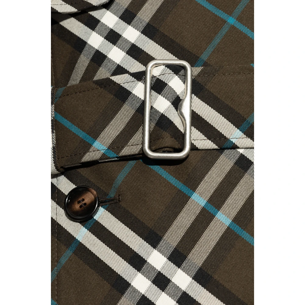 Burberry Geruite Patroon Trenchcoat Green Dames