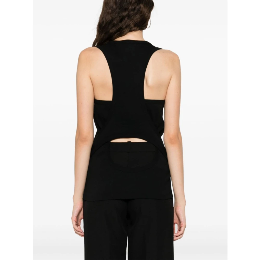 Coperni Zwarte U-hals Mouwloze Top Black Dames