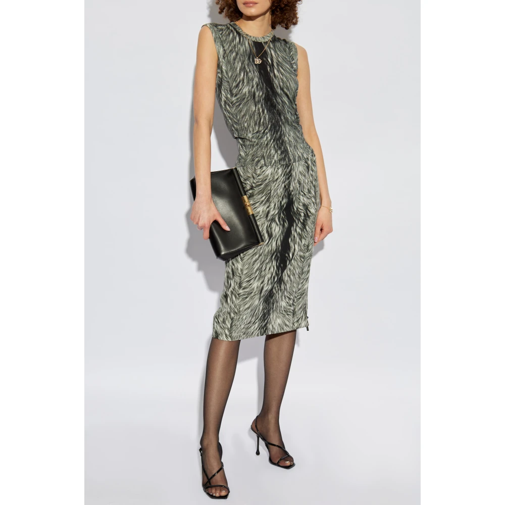 Dolce & Gabbana Mouwloze zijden top Gray Dames