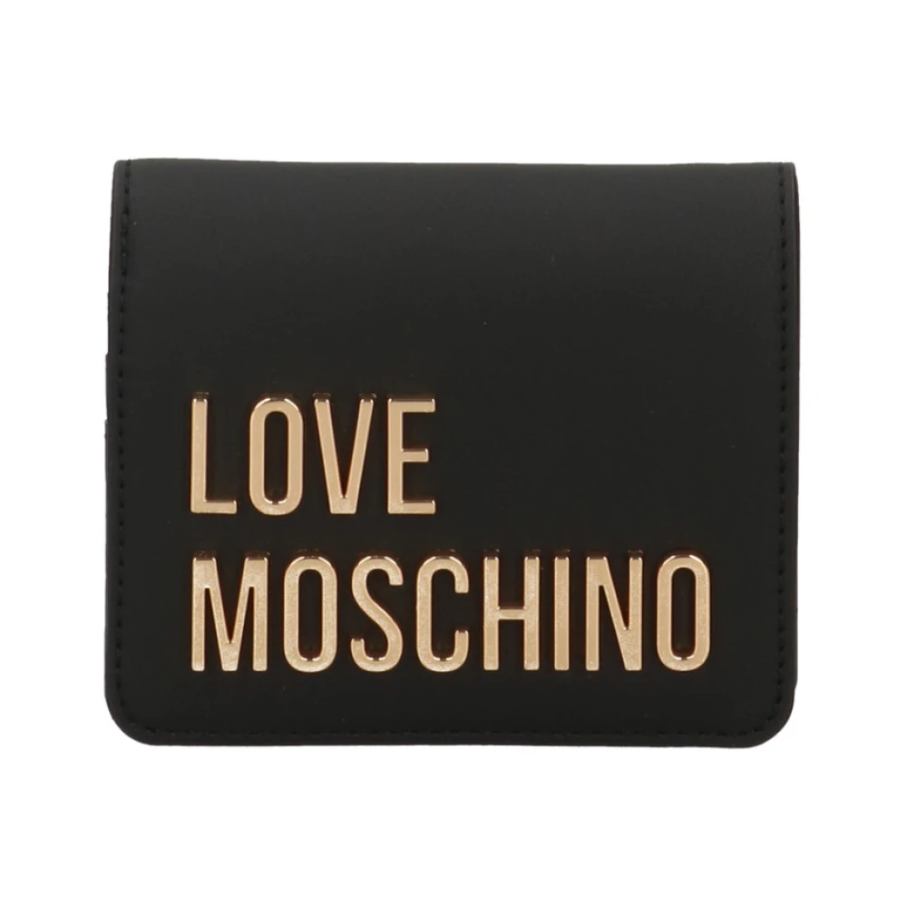 Love Moschino Dam Plånbok i Konstläder med Metalllogotyp Black, Dam