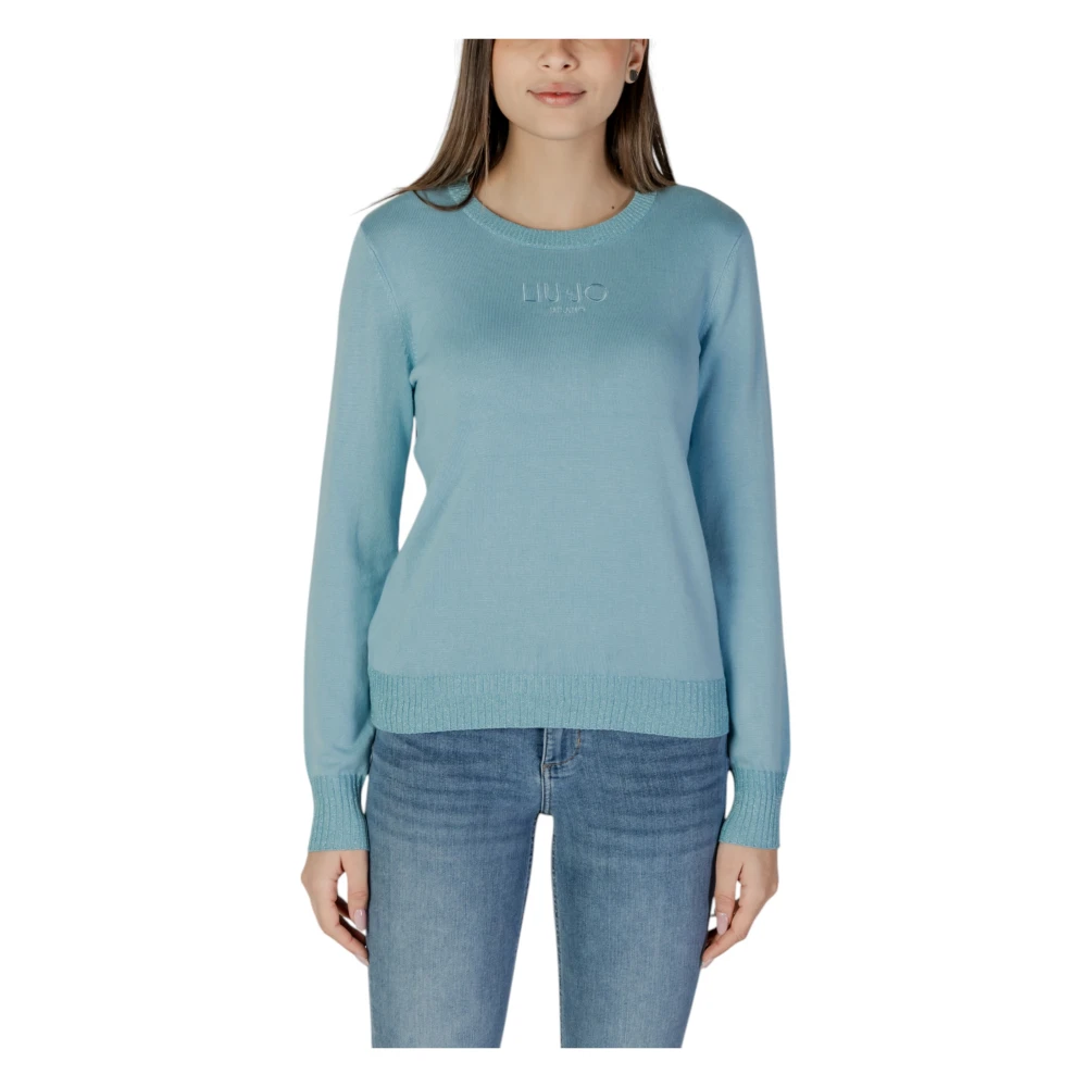 Liu Jo Women's Blue Round-Neck Knitwear, M, Light Knitwear For