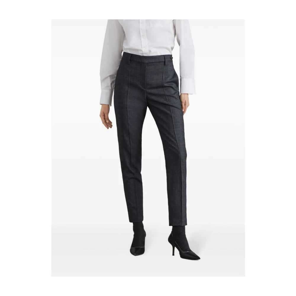BRUNELLO CUCINELLI Grijze Broek Elegante Stijl Gray Dames
