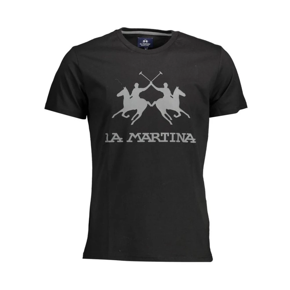 La Martina Men's Black T-Shirts, Xl, Classic Fit Cotton T-Shirt