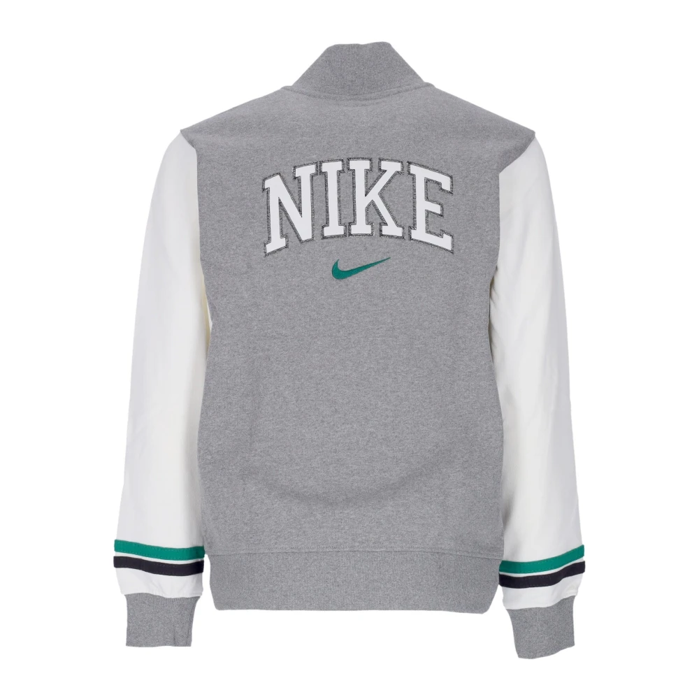Nike Retro Fleece Varsity Jacket Sportkleding Gray Heren