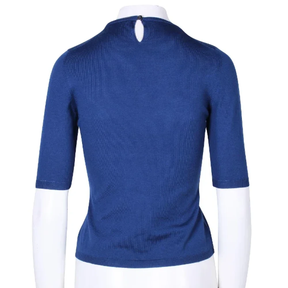 Salvatore Ferragamo Pre-owned Wool tops Blue Dames