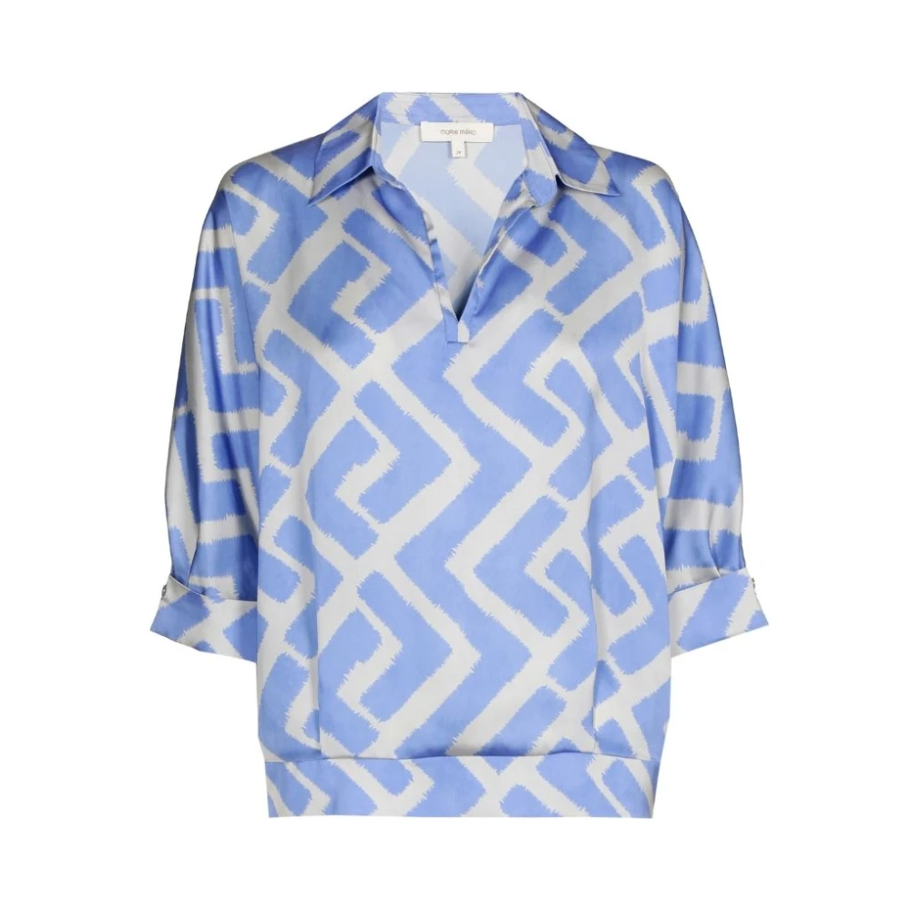 Marie Méro Blouse met tweekleurige print Trendy Stijl Blue Dames